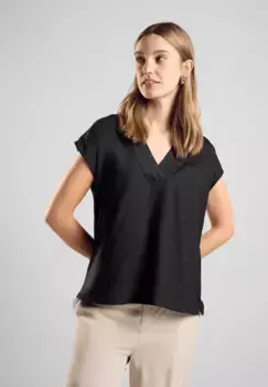 Блузка-топ STREET ONE из мягкой вискозы, черный