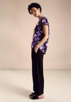 Блузка-топ STREET ONE с принтом по всей поверхности, цвет Bellflower Lilac