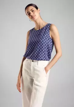 Блузка-топ STREET ONE с принтом по всей поверхности, синий