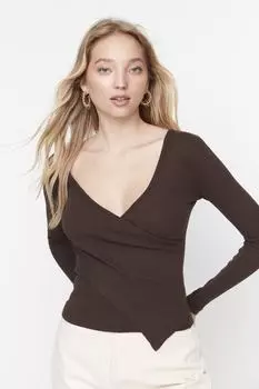Блузка TRENDYOLMLLA, коричневый