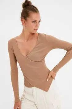 Блузка TRENDYOLMLLA, коричневый