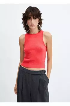 Блузка трикотажная на бретелях Mango, красный