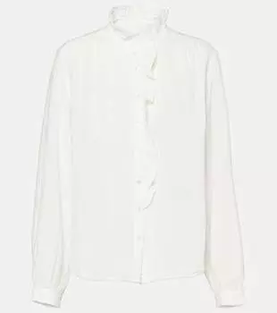 Блузка trisha из хлопкового газа с оборками Velvet, бежевый