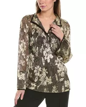 Блузка-туника с V-образным вырезом Vince Camuto, черный