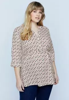 Блузка Ulla Popken на кулиске, белый