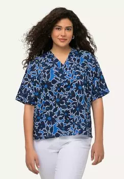 Блузка Ulla Popken, светло-серый/синий