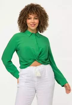Блузка Ulla Popken укороченная, зеленый