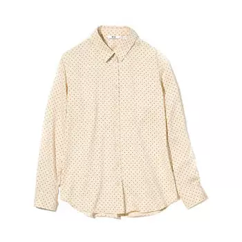 Блузка Uniqlo Viscose Printed, бежевый