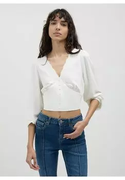 Блузка V-образный вырез Calliope, белый