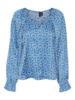 Блузка Vero Moda AFIA, королевский синий/голубой