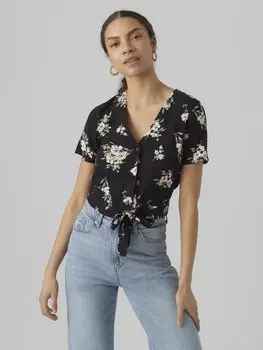 Блузка Vero Moda, черный/разноцветный