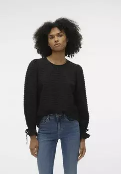 Блузка Vero Moda MADISON L/S TIE EXP, черный