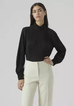 Блузка Vero Moda PLISSIERTES VMAURORA LS HIGH NECK JRS EXC, черный