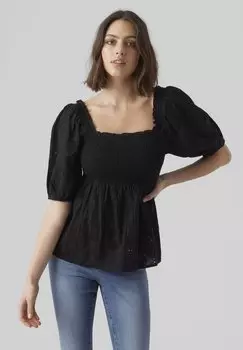 Блузка Vero Moda с открытыми плечами, черный