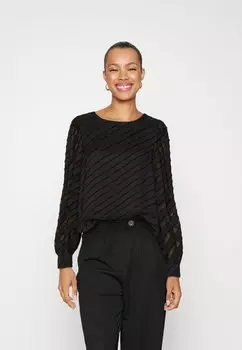 Блузка Vero Moda VMMILLE O NECK DETAIL, черный
