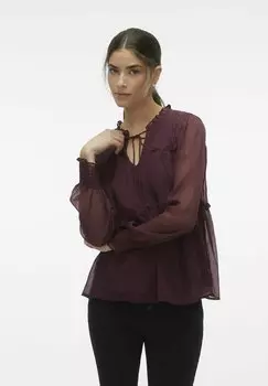 Блузка Vero Moda VMVAESSA LS EXC GA, цвет winetasting