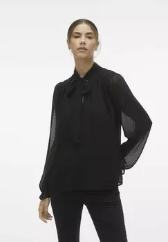 Блузка Vero Moda VMVIGGA LS GA EXC, черный
