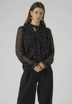 Блузка Vero Moda VMVIGGA LS GA EXC, черный