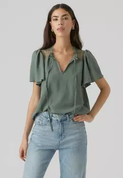 Блузка Vero Moda, зеленый