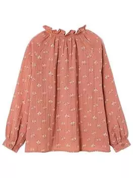 Блузка vertbaudet, коричневый