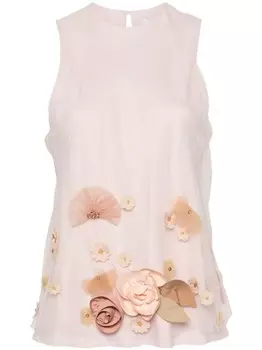 Блузка Victor & Rolf с цветочной аппликацией Viktor & Rolf, розовый