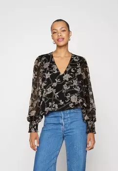 Блузка VIFALIA V NECK VILA, цвет black