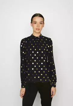Блузка Vigoldy Highneck VILA, цвет night sky/gold