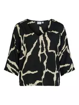 Блузка Vila, цвет schwarz/beige