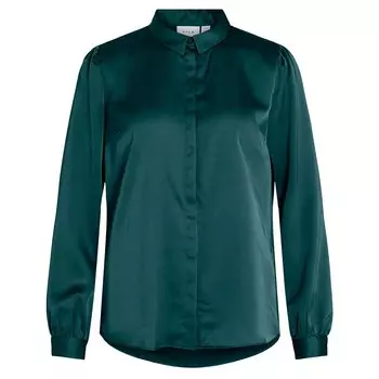 Блузка Vila Ellette Satin, зеленый