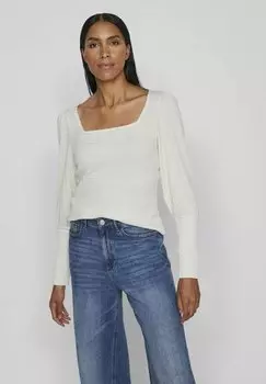 Блузка VILA KARREEAUSSCHNITT, цвет white sand
