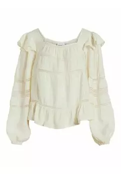 Блузка VILA с длинными рукавами, бежевый