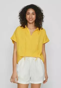 Блузка VILA с короткими рукавами и завязками, желтый