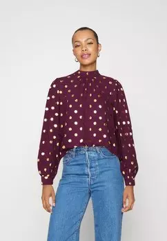 Блузка VILA VIGOLDY HIGHNECK, цвет winetasting