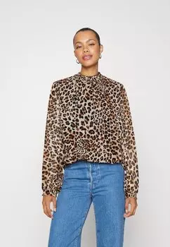 Блузка VILA Vijosefina с высоким воротником, бежевый