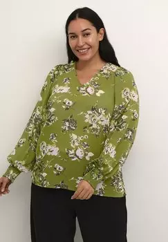 Блузка VIMA Kaffe Curve, цвет green stencil flower print