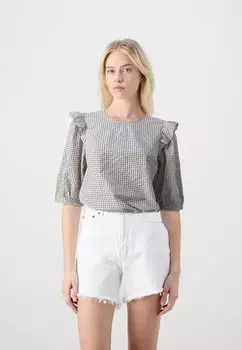 Блузка Vinilda VILA, розовая вода/черный