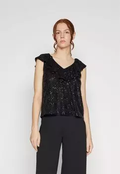 БЛУЗКА Visequins Frill VILA, цвет black/black