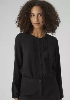 Блузка Vmalva Pleet Shirt Vero Moda, черный