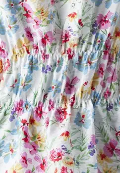 Блузка Vmflower V Neck Vero Moda, ярко-белый/мульти