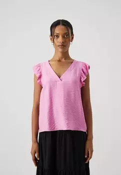 Блузка Vmnatja Flounce Vero Moda, цикламен