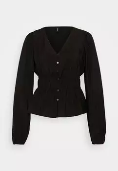 Блузка Vmsofia V Neck Frill Vero Moda, черная