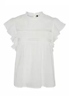 Блузка Vmtrine Vero Moda, белоснежная