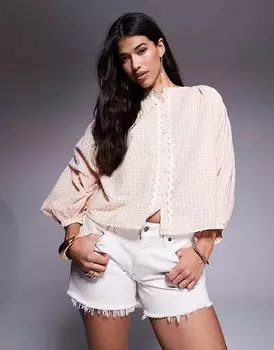 Блузка в клетку River Island оранжевого цвета