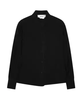 Блузка в корейском стиле с оборками на воротнике Silvian Heach, черный