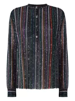 Блузка в полоску с пайетками Missoni, черный