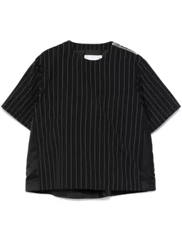Блузка в полоску sacai, черный