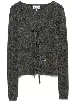 Блузка в рубчик GANNI, черный