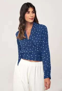 Блузка в стиле пуа Herita, синий