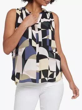 Блузка в тонкую полоску без рукавов NYDJ, разноцветный