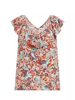 Блузка WE Fashion, каштановый